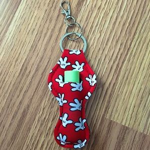 Mickey Glove Lip Balm Holder Keychain